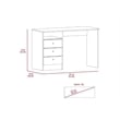 FM FURNITURE Naples Computer Desk Three Drawers Engineered Wood Gray