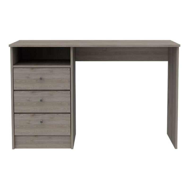 FM FURNITURE Naples Computer Desk Three Drawers Engineered Wood Gray