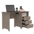 FM FURNITURE Jacksonville 3 Drawers Computer Desk Engineered Wood Gray
