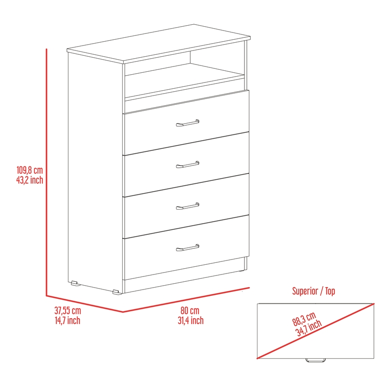 FM FURNITURE Tryon 2 Piece Bedroom Set Multi-Color Engineered Wood