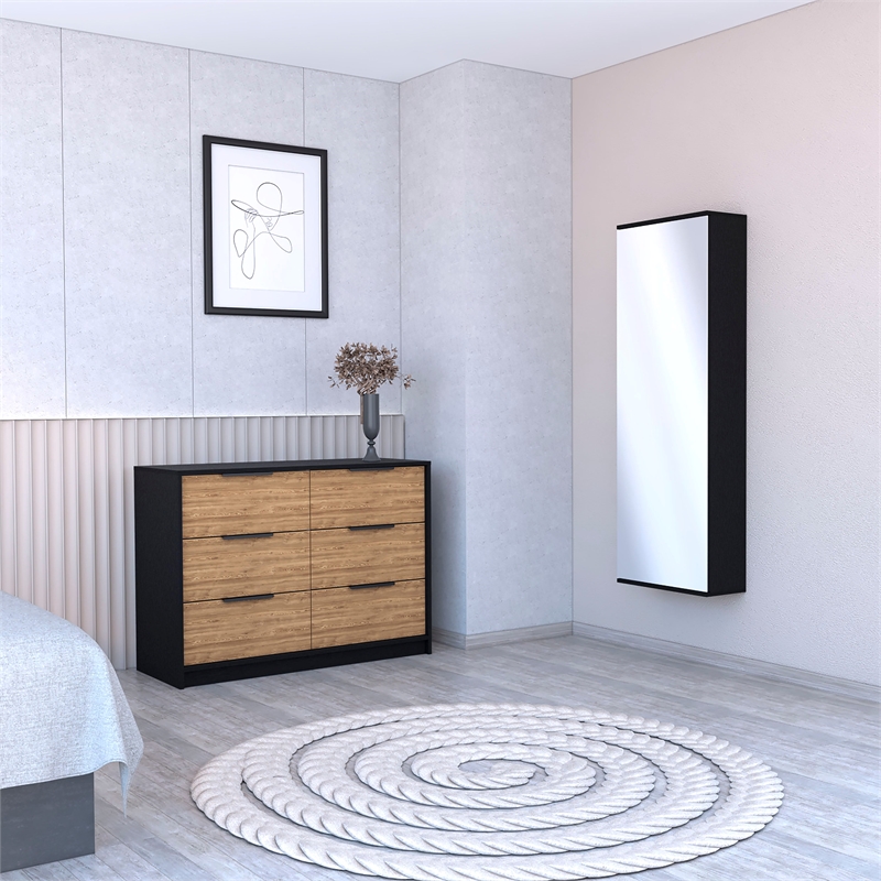 FM FURNITURE Burwell 2 Piece Bedroom Set Multi-Color Engineered Wood