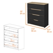 FM FURNITURE Blaine 3 Piece Bedroom Set Multi-Color Engineered Wood
