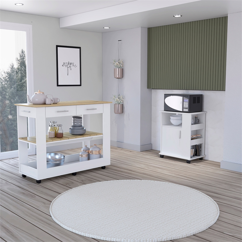 FM FURNITURE Danville 2 Piece Kitchen Set Multi-Color Engineered Wood