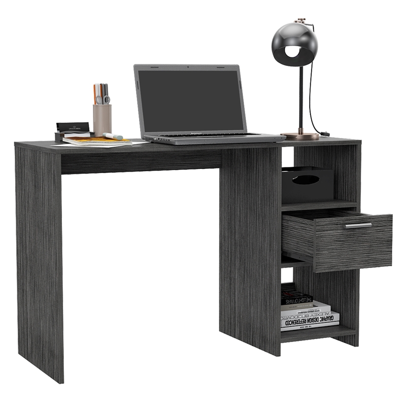 FM FURNITURE Arlington Computer Desk with two shelves Engineered Wood Gray