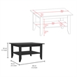FM FURNITURE  Payson 2 Piece Living Room Set Black Engineered Wood