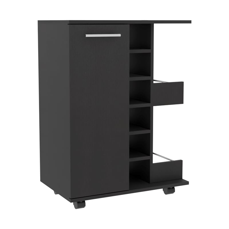 FM FURNITURE  Payson 2 Piece Living Room Set Black Engineered Wood