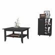 FM FURNITURE  Payson 2 Piece Living Room Set Black Engineered Wood