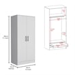 FM FURNITURE  Solon 2 Piece Bedroom Set White Engineered Wood