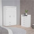 FM FURNITURE  Omaha 2 Piece Bedroom Set White Engineered Wood