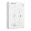 FM FURNITURE  Omaha 2 Piece Bedroom Set White Engineered Wood