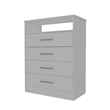 FM FURNITURE  Omaha 2 Piece Bedroom Set White Engineered Wood