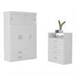 FM FURNITURE  Omaha 2 Piece Bedroom Set White Engineered Wood