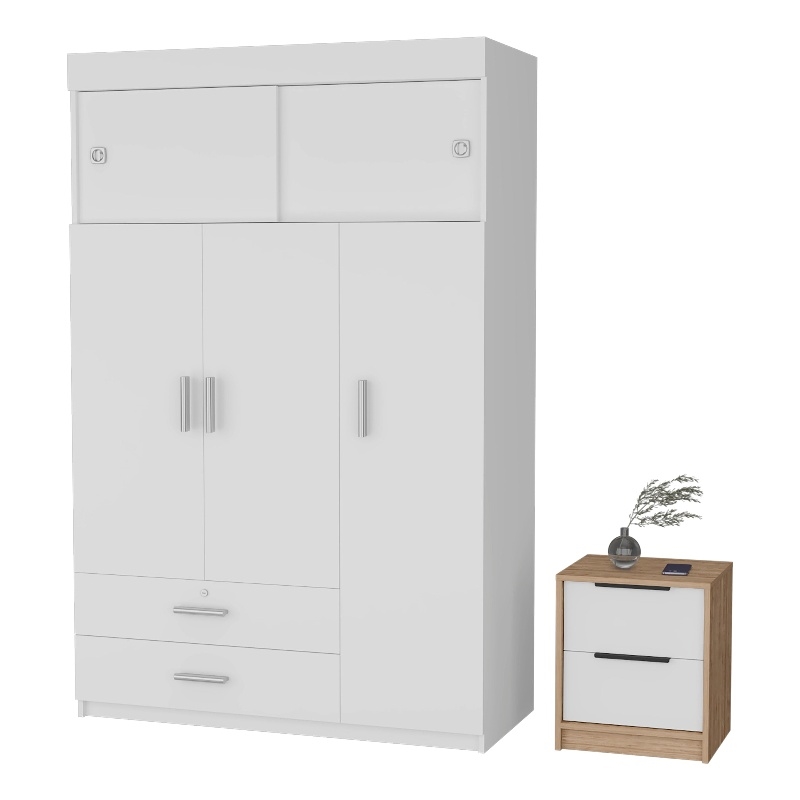 FM FURNITURE  Elirya 2 Piece Bedroom Set Multi-Color Engineered Wood