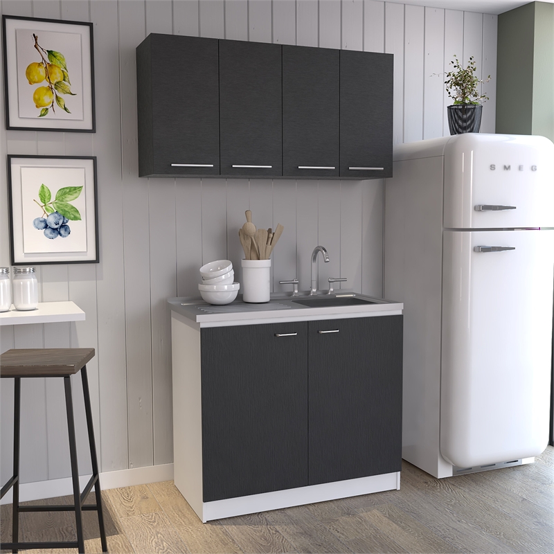 FM FURNITURE  Aztec 2 Piece Kitchen Set Multi-Color Engineered Wood
