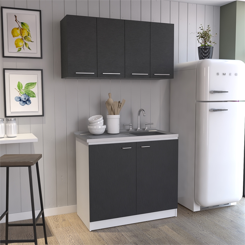 FM FURNITURE  Aztec 2 Piece Kitchen Set Multi-Color Engineered Wood