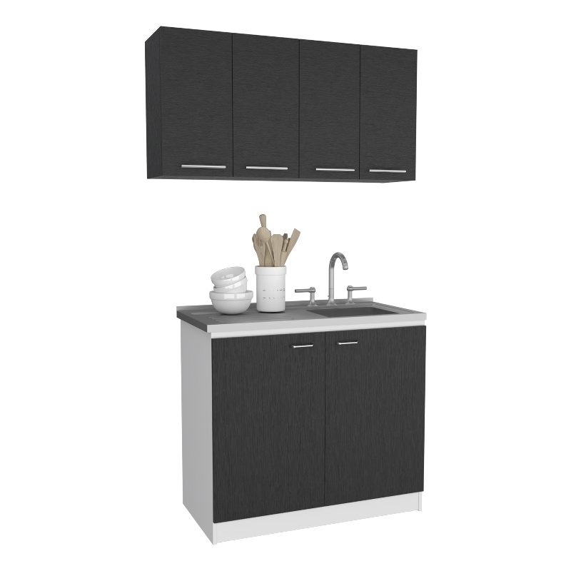 FM FURNITURE  Aztec 2 Piece Kitchen Set Multi-Color Engineered Wood