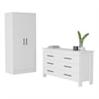 FM FURNITURE  Canaan 2 Piece Bedroom Set White Engineered Wood