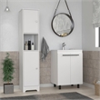 FM FURNITURE Geneva 2 Piece Bathroom Set White Engineered Wood
