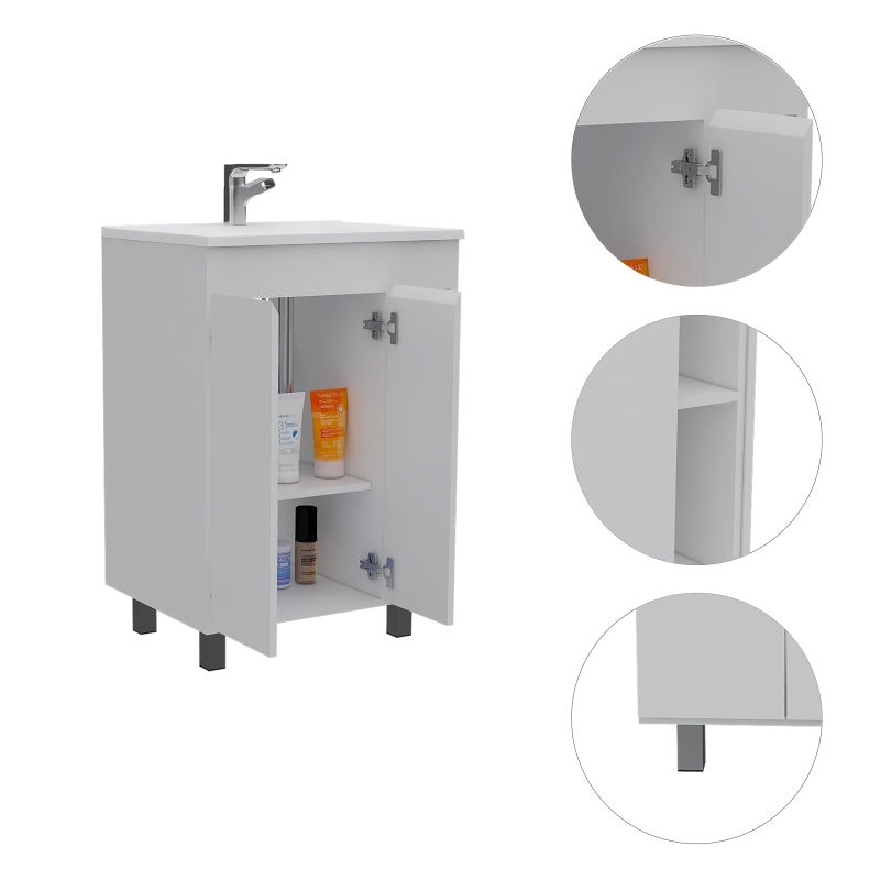 FM FURNITURE Auburn 2 Piece Bathroom Set White Engineered Wood