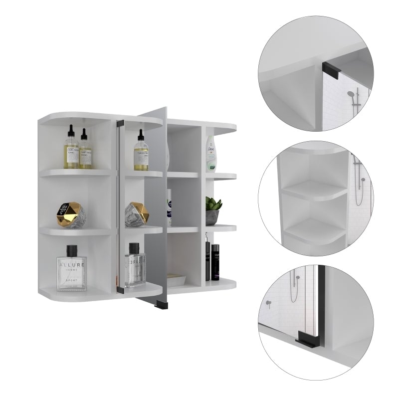 FM FURNITURE Auburn 2 Piece Bathroom Set White Engineered Wood