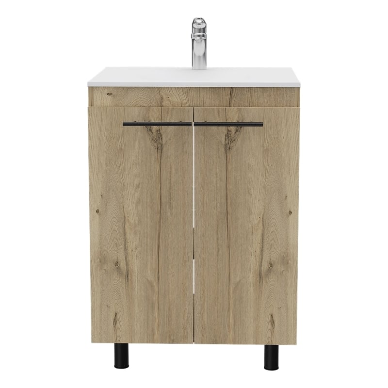 FM FURNITURE Dawson 2 Piece Bathroom Set Light Oak Engineered Wood