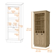 FM FURNITURE Hampton Bar Cabinet with 2 Doors Engineered Wood Beige