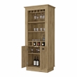 FM FURNITURE Hampton Bar Cabinet with 2 Doors Engineered Wood Beige