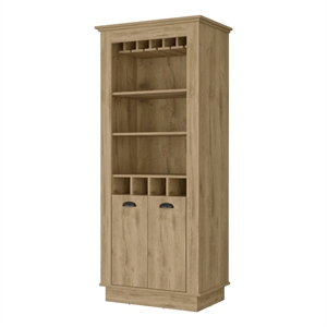 fm furniture hampton bar cabinet with 2 doors beige engineered wood