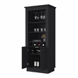 FM FURNITURE Hampton Bar Cabinet 2 Doors Engineered Wood Black