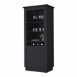 FM FURNITURE Hampton Bar Cabinet 2 Doors Engineered Wood Black