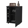 FM FURNITURE Rawlins Bar Cart with Two Shelves Engineered Wood Black
