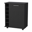 FM FURNITURE Rawlins Bar Cart with Two Shelves Engineered Wood Black