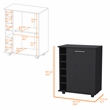 FM FURNITURE Rawlins Bar Cart with Two Shelves Engineered Wood Black