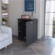 FM FURNITURE Rawlins Bar Cart with Two Shelves Engineered Wood Black