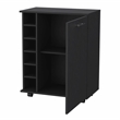 FM FURNITURE Rawlins Bar Cart with Two Shelves Engineered Wood Black