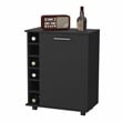 FM FURNITURE Rawlins Bar Cart with Two Shelves Engineered Wood Black