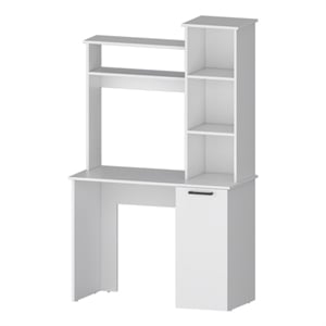 FM FURNITURE Rumford Computer Desk with Three Shelves Engineered Wood White