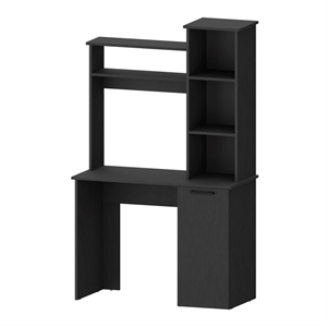 FM FURNITURE Rumford Computer Desk with Three Shelves Engineered Wood Black