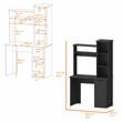FM FURNITURE Rumford Computer Desk with Three Shelves Engineered Wood Black