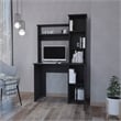 FM FURNITURE Rumford Computer Desk with Three Shelves Engineered Wood Black