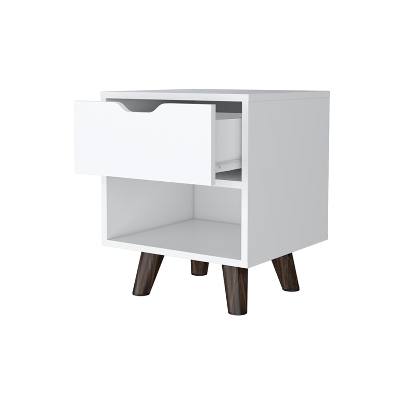 FM FURNITURE Carthage Nightstand 1 Drawer Engineered Wood White