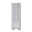FM FURNITURE Aiken Broom Cabinet with Five Shelves Engineered Wood White
