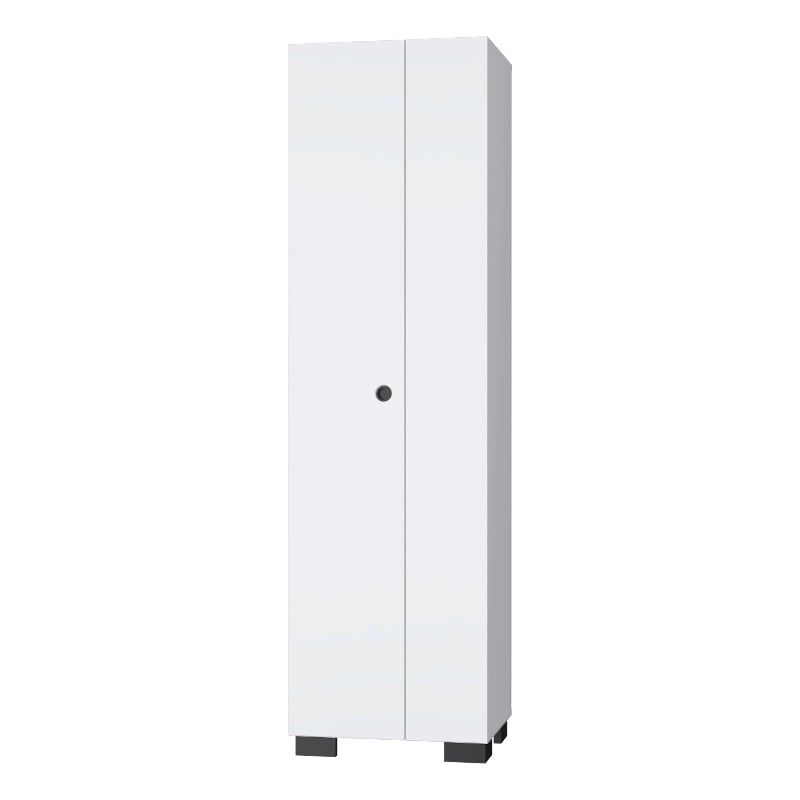 FM FURNITURE Aiken Broom Cabinet with Five Shelves Engineered Wood White