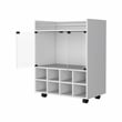 FM FURNITURE Minneapolis Bar Cart 2 Doors Engineered Wood White