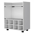 FM FURNITURE Minneapolis Bar Cart 2 Doors Engineered Wood White