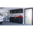 FM FURNITURE Keene 6 Piece Garage Set Black Engineered Wood