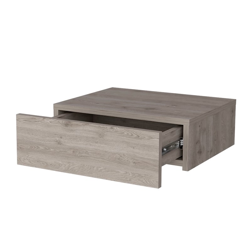 FM FURNITURE Vienna Floating Nightstand Light Gray Engineered Wood