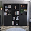 FM FURNITURE Encino 3 Piece Living Room Set Black Engineered Wood