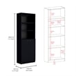 FM FURNITURE Encino 3 Piece Living Room Set Black Engineered Wood