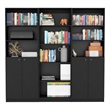 FM FURNITURE Acoma 3 Piece Living Room Set Black Engineered Wood